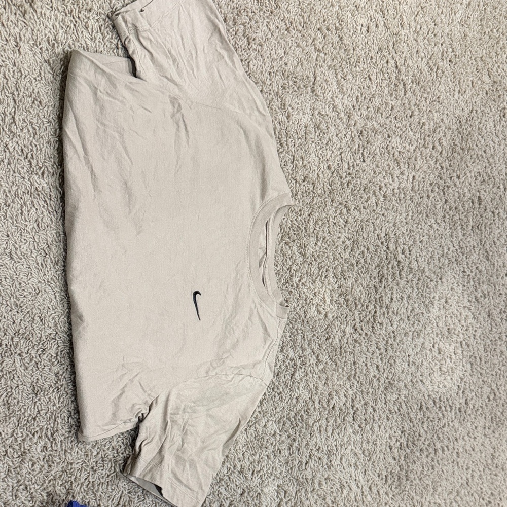 Nike Beige Tee with Black Swoosh